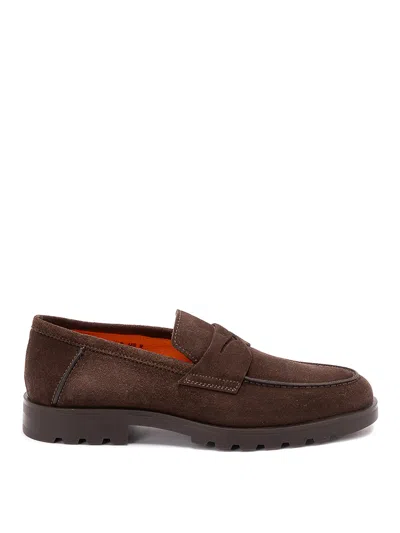 Santoni `rock` Loafers In Brown