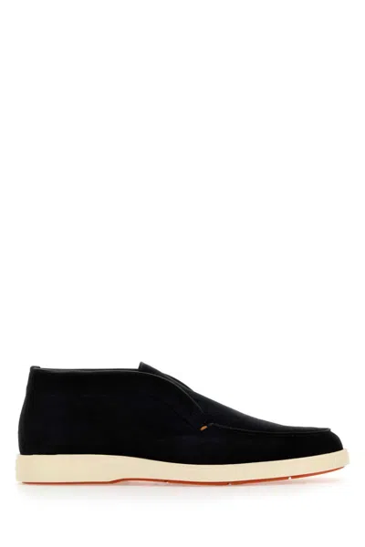 Santoni Moccasters In Black