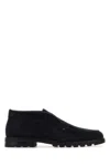 Santoni Midnight Bue Suede Desert Slip-ons In Blue