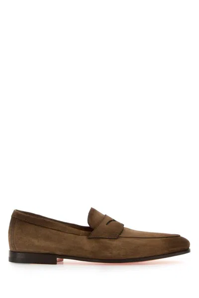 Santoni Moccasters In Brown