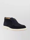 Santoni Midnight Blue Suede Digits Ankle Boots In Black