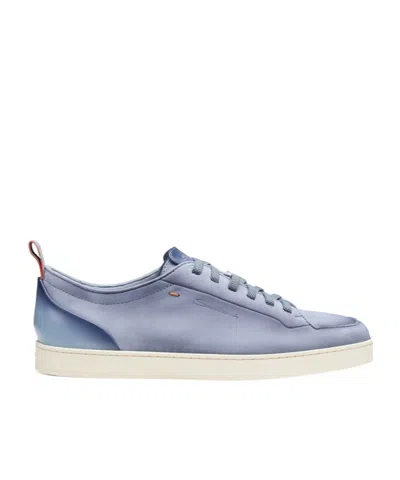 Santoni Montecarlo Lace-up Sneakers In Blue