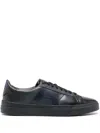 Santoni Mens Gloria Dbs Leather Low-top Trainers Blac In Black