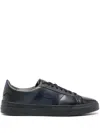 Santoni Mens Gloria Dbs Leather Low-top Trainers Blac In Blue