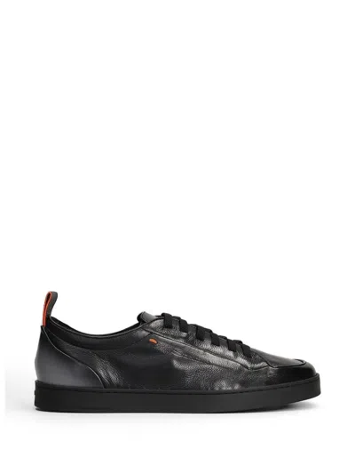Santoni Off-duty Gradient-effect Lace-up Sneakers In Black