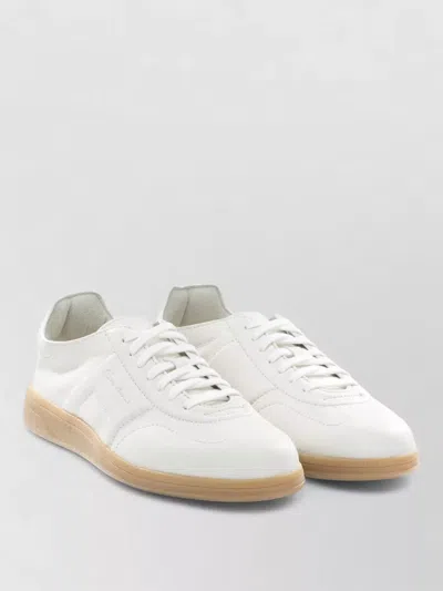 Santoni Oly Sneakers Low Top Perforated Rubber Sole In White