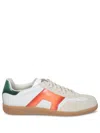 Santoni Dbs Sneakers With Contrast Panel And Rubber Sole In White