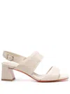 Santoni 60mm Double-strap Slingback Sandals In Neutral
