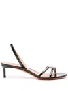 Santoni Open-toe Sandals With Glossy Finish In Black
