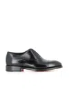 Santoni French Leather And Rubber Background In Black