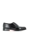 Santoni French Leather And Rubber Background In Black