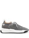 Santoni Panelled Knitted Sneakers In Grey