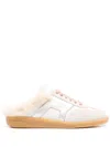 Santoni Panelled Slippers In White