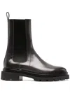 Santoni Leather Ankle Boots In Grau
