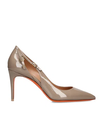 Santoni Patent Leather Audrey Pumps 10 In Animal Print
