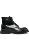 Santoni Calf Leather Boots In Black