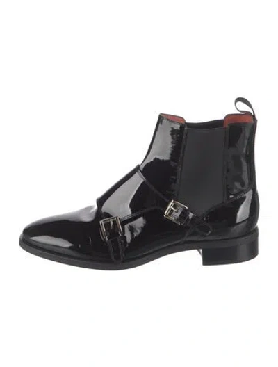 Pre-owned Santoni Patent Leather Chelsea Boots In Black