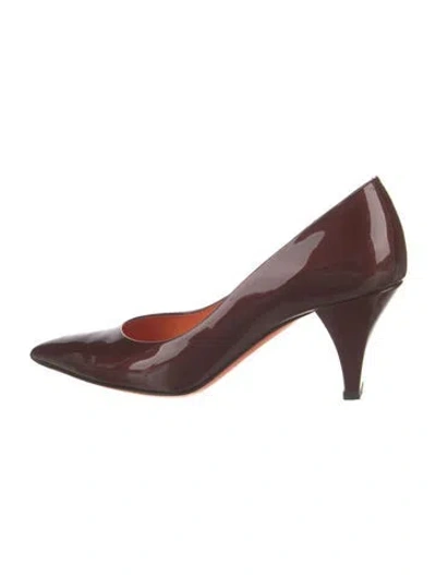 Pre-owned Santoni Patent Leather D'orsay Pumps In Black
