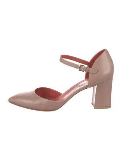 Pre-owned Santoni Patent Leather D'orsay Pumps In Pink