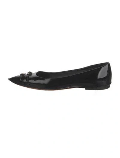 Pre-owned Santoni Patent Leather Flats In Black