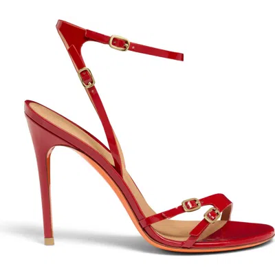 Santoni Patent Leather High-heel Sandal In Red