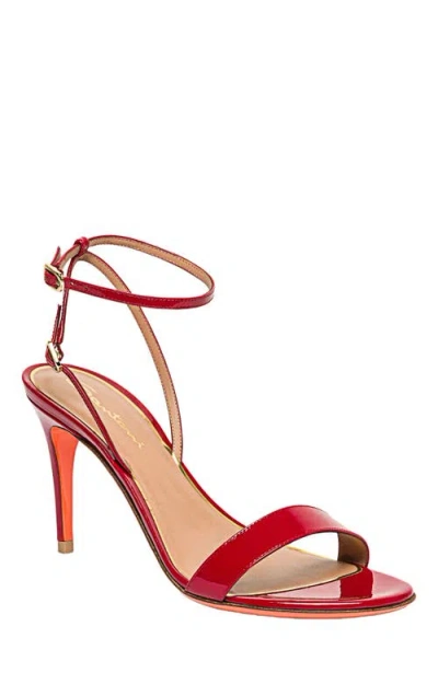 Santoni Patent Leather High-heel Sandal In Red