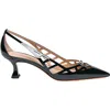 Santoni 55mm Cutout Patent Leather Pumps In Black