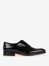 Santoni Patent Carter Wholecut Oxford Shoes In Black