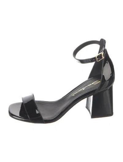 Pre-owned Santoni Patent Leather Sandals In Black