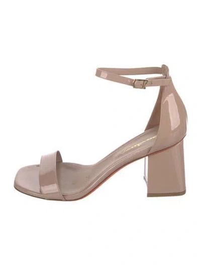 Pre-owned Santoni Patent Leather Sandals In Pink