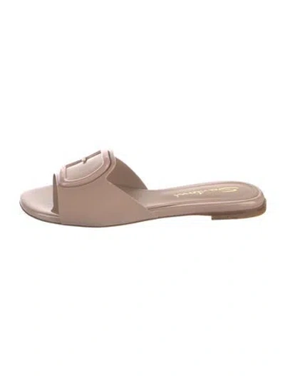 Pre-owned Santoni Patent Leather Slides In Neutrals