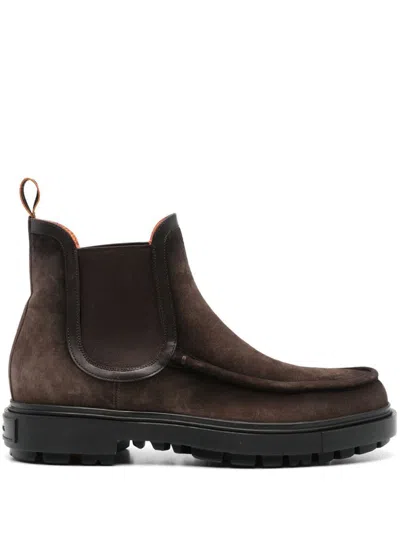 Santoni Peaks Boots Shoes In Brown