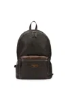 Santoni Pebbled-leather Backpack In Brown