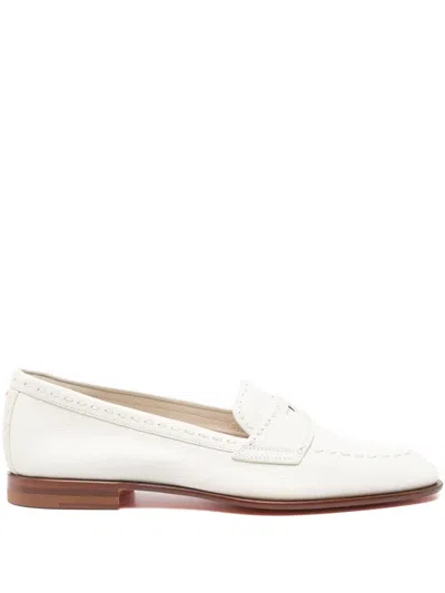 Santoni Penny-slot Loafers In White