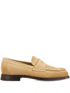 Santoni Penny Suede Loafers In Brown