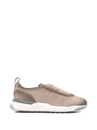 Santoni Perforated Innova Sneakers In Neutral