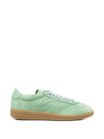 Santoni Perforated-detail Suede Sneakers In Multi