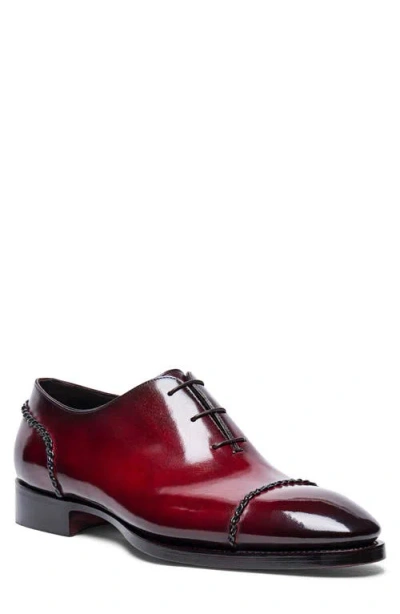 Santoni Pierce Cap Toe Oxford In Red
