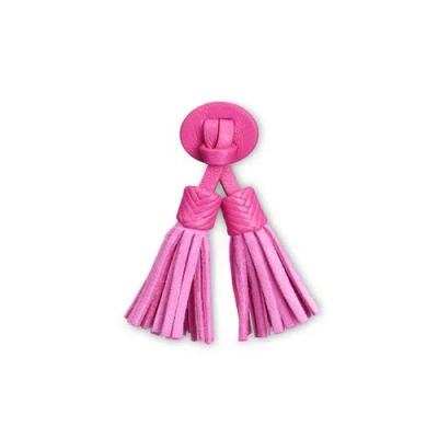 Santoni Pink Leather And Suede  Icona Serpentine Tassels Lampone Pink