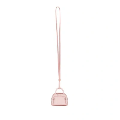 Santoni Pink Leather Bag Charm Primavera Pink