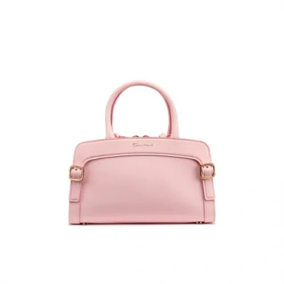 Santoni Pink Leather Handbag Primavera Pink
