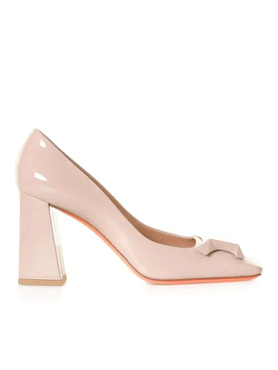 Santoni Pink Leather Pumps In Nude & Neutrals