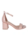 Santoni Pink Sandals With A Wide Heel In Pink