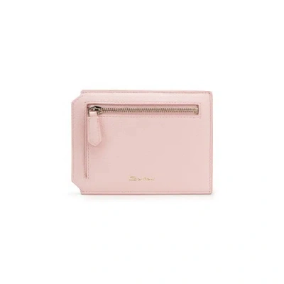 Santoni Pink Tumbled Leather Document Holder Primavera Pink