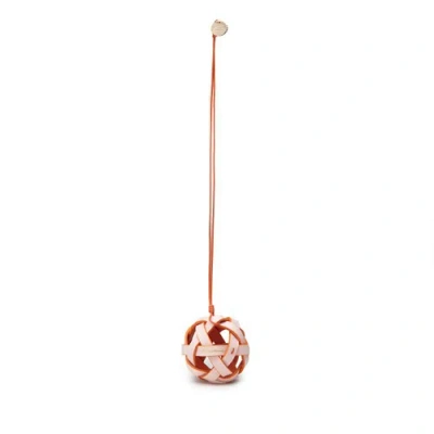 Santoni Pink Woven Leather Sphere Charm Primavera Pink