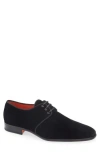 Santoni Plain Toe Derby In Black