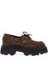 Santoni Platform Lace-up Shoes In Brown