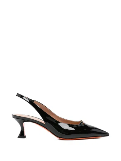 Santoni Point-toe Slingback Pumps In Black