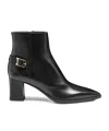 Santoni Pointed Ankle Boots In Black
