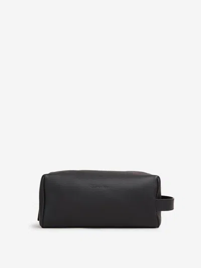 Santoni Pouch Bag Leather In Black